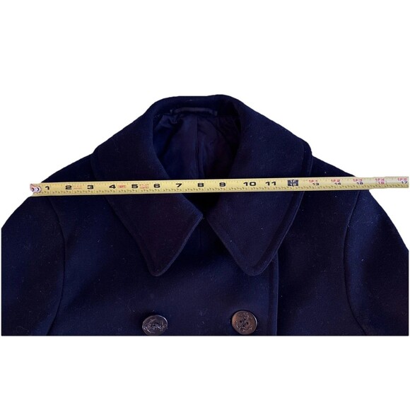Vtg 40s WWII Military Navy Pea Coat Double Wool Naval Clothing Factory 36" Chest - Picture 5 of 10